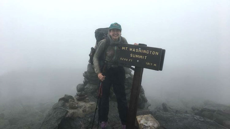 Joli at summit of Mt. Washington