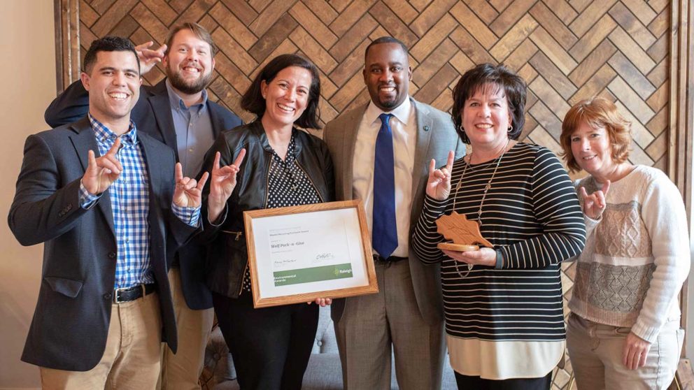 NC State University Housing staff members hold award