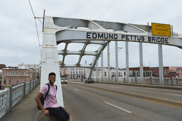 Student on Edmund Pettus Bridge