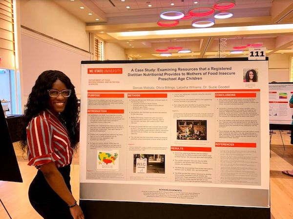 Dorcas Mabiala presents her research during a symposium