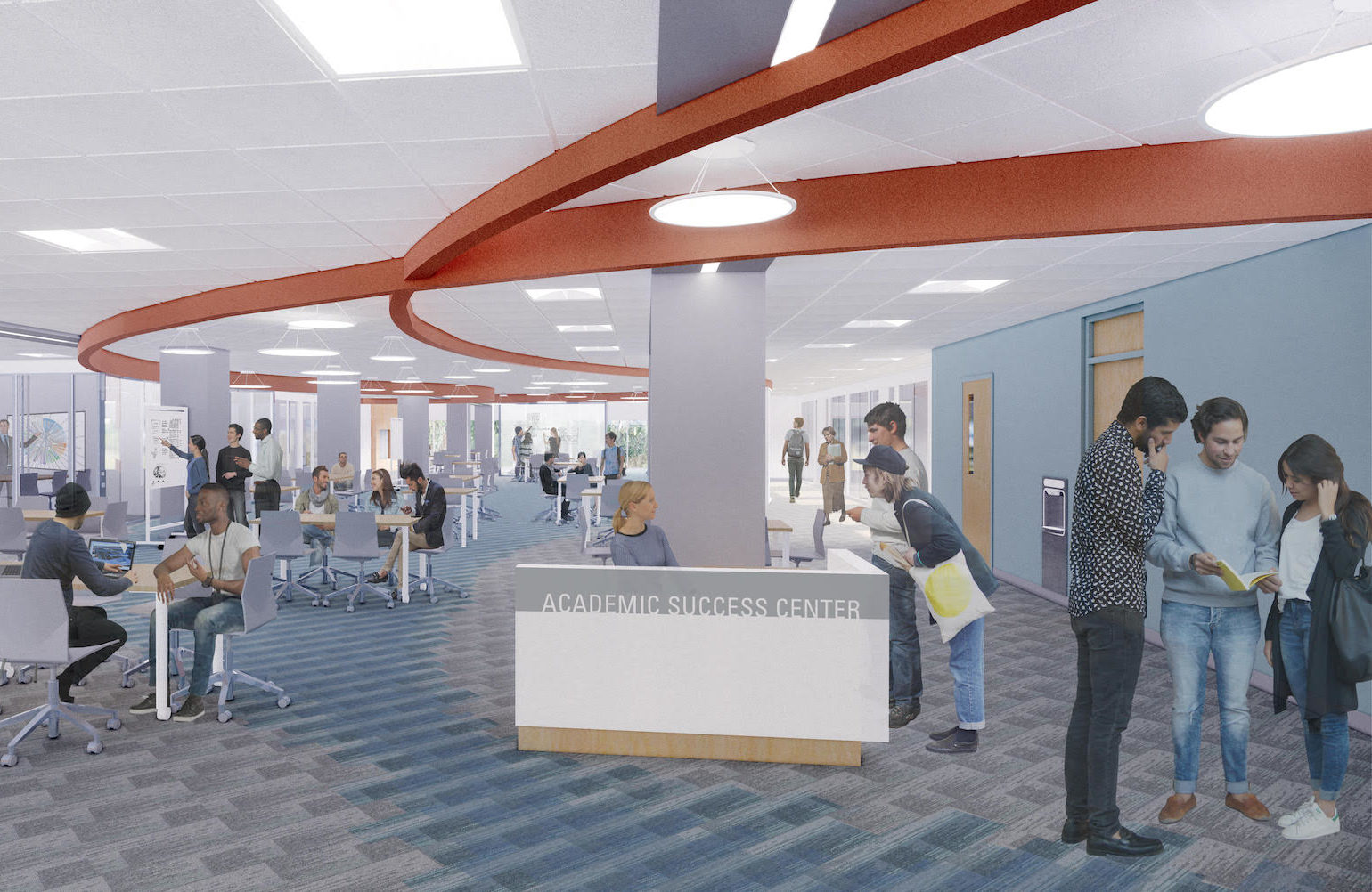 A rendering of the inside of the new Academic Success Center