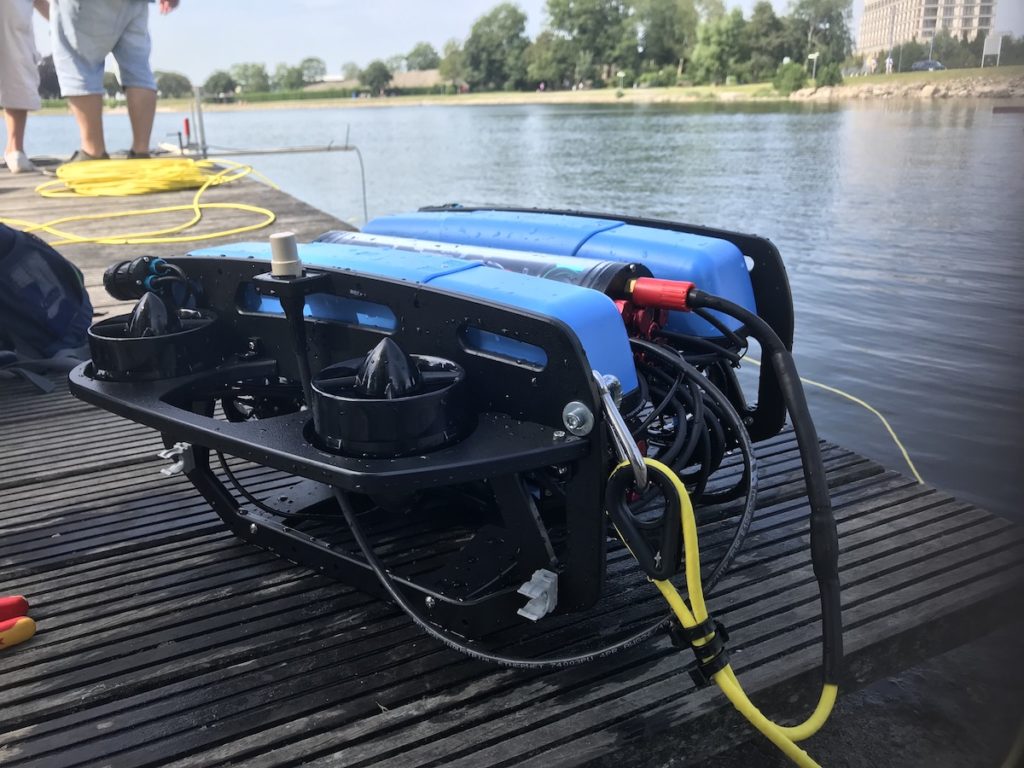 Autonomous Underwater Vehicle rests on a dock