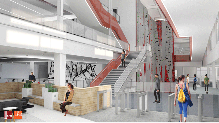 Rendering of New Climbing Wall