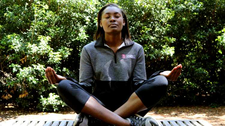 NC State student meditation