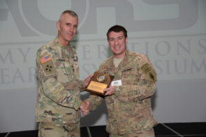 Major Blake Schwartz accepting Best Paper award