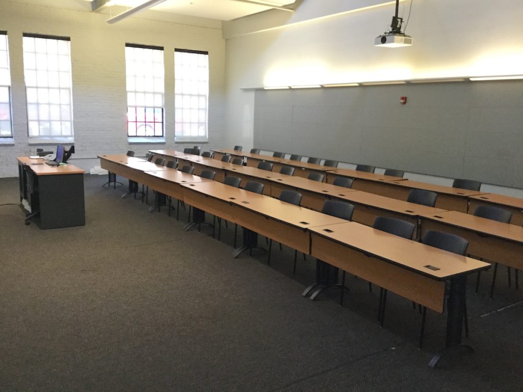 An empty lecture hall in Park Shops