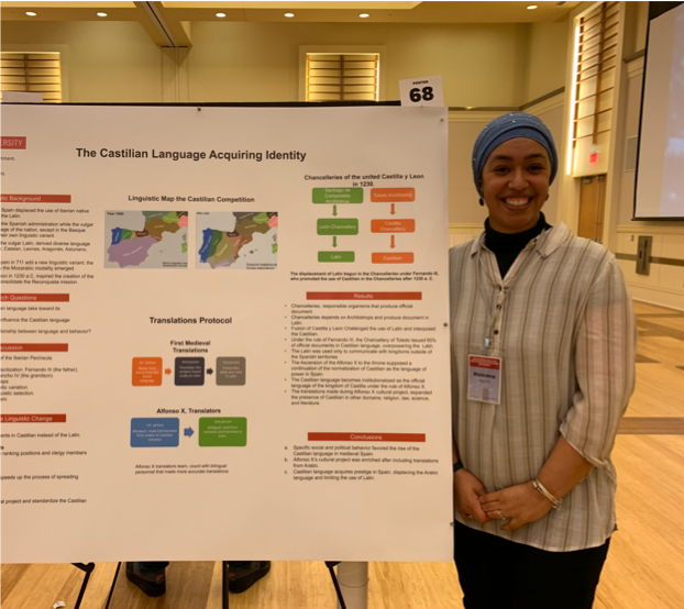 Hakima Harris presents her research at NC State's Research and Creativity Symposium following her surgery.
