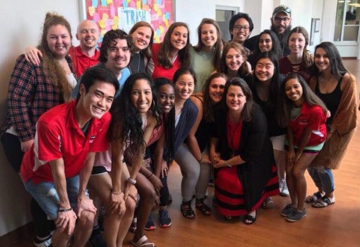 Angel Bowers pictured with NC State Mental Health Ambassadors prior to the COVID-19 pandemic