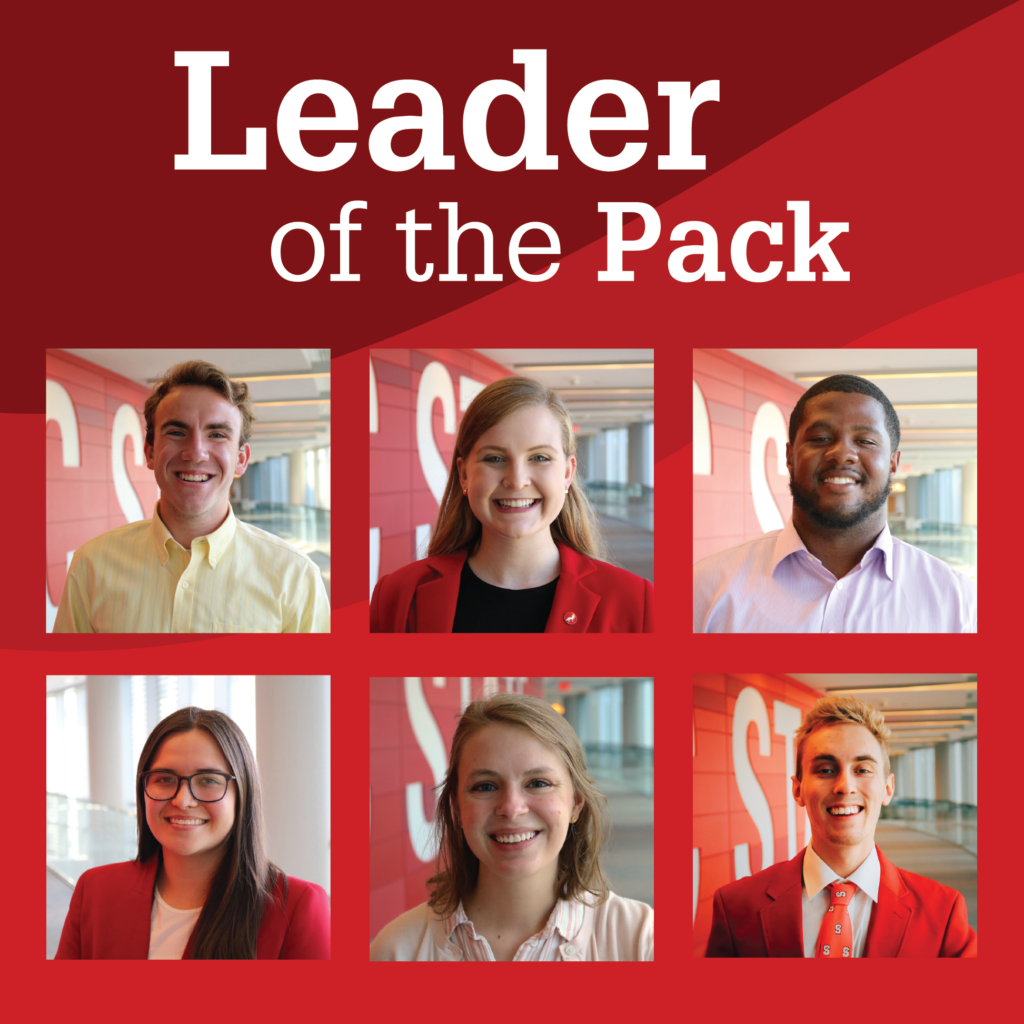 A graphic that reads "Leader of the Pack and contains photos of the six finalists
