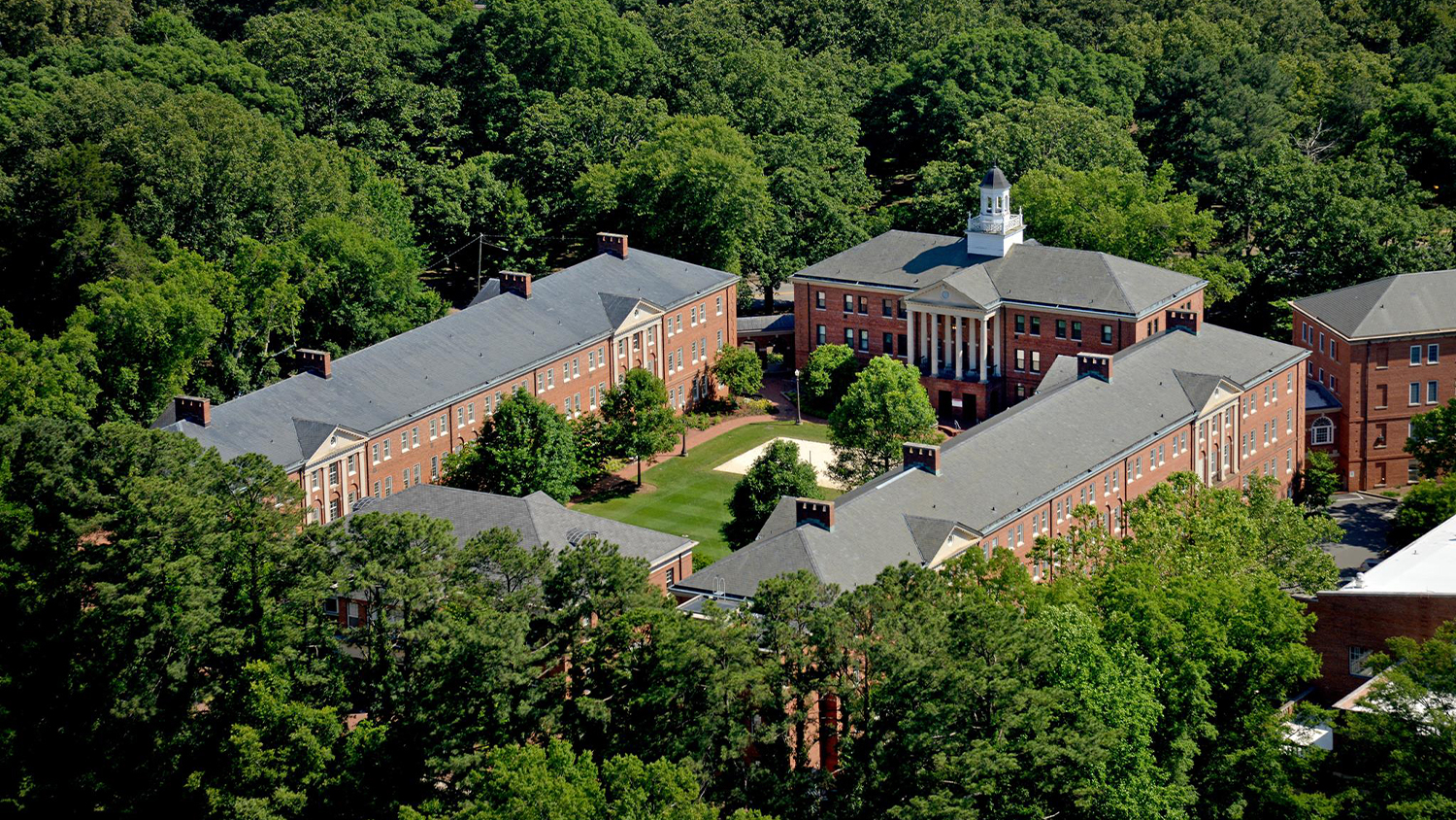 Aerial view of the Honors and Scholars Village, also known as the Quad