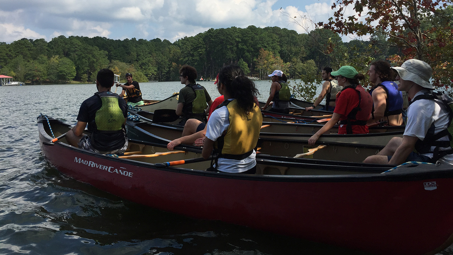 NC State HES students embark on a canoe trip.
