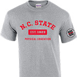 NC State's red and gray commemorative HES shirt. 