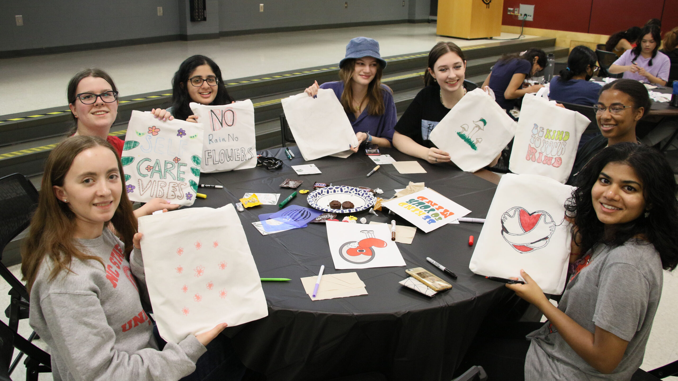 NC State students unwind at Howl and Chills: Cultivating Self-Love, an event during last year's De-Stress Fest.
