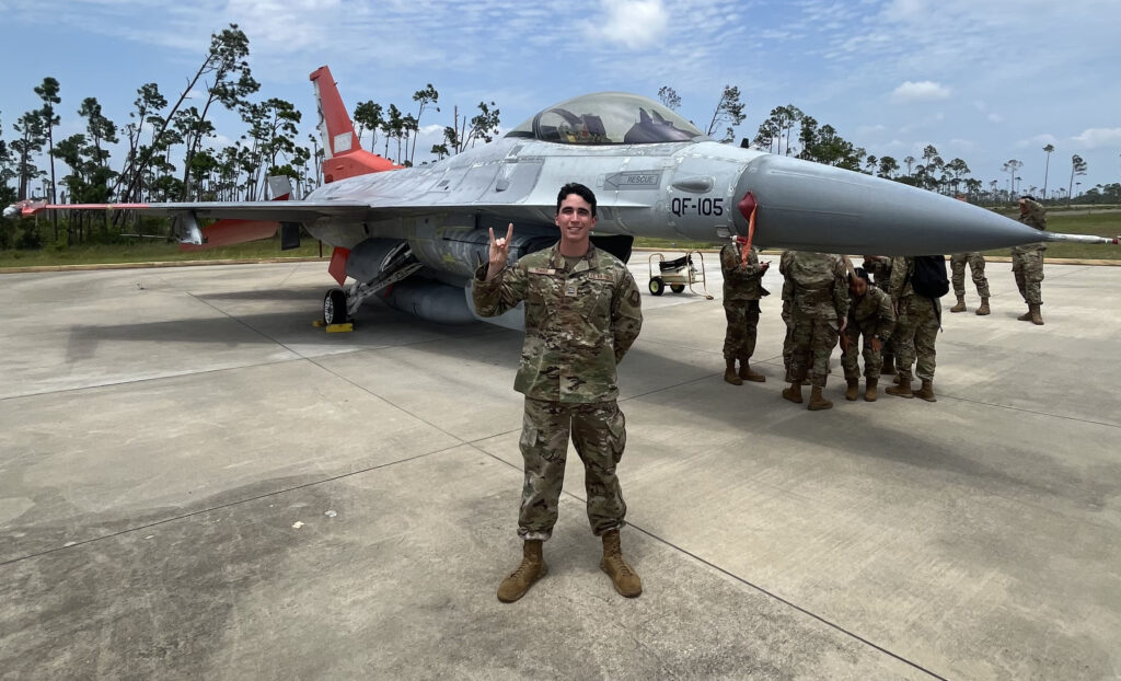 NC State ROTC cadet Julian Teague learned about civil engineering in the United States Air Force at Silver Flag. 