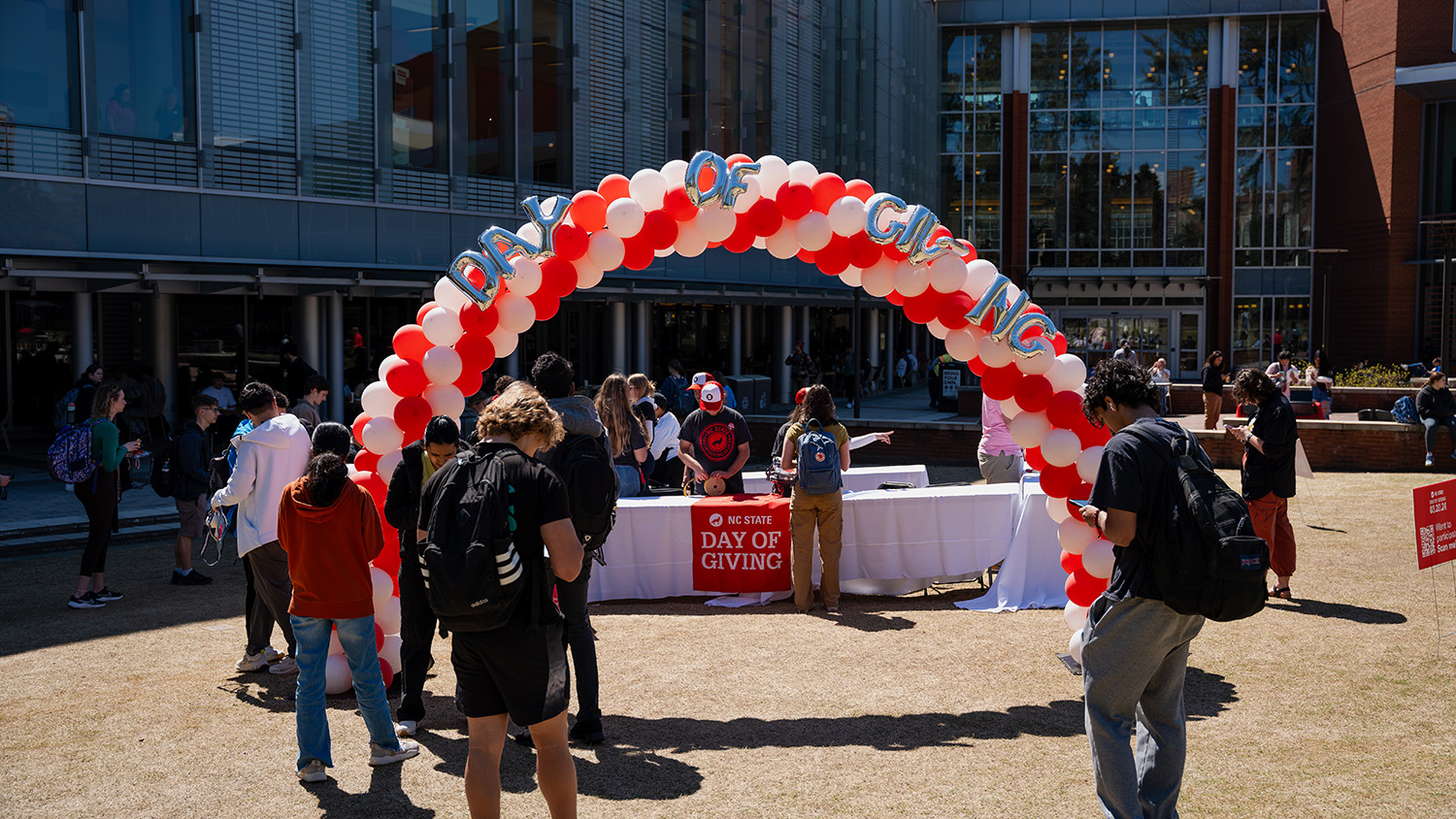 NC State students celebrate Day of Giving on Stafford Commons.