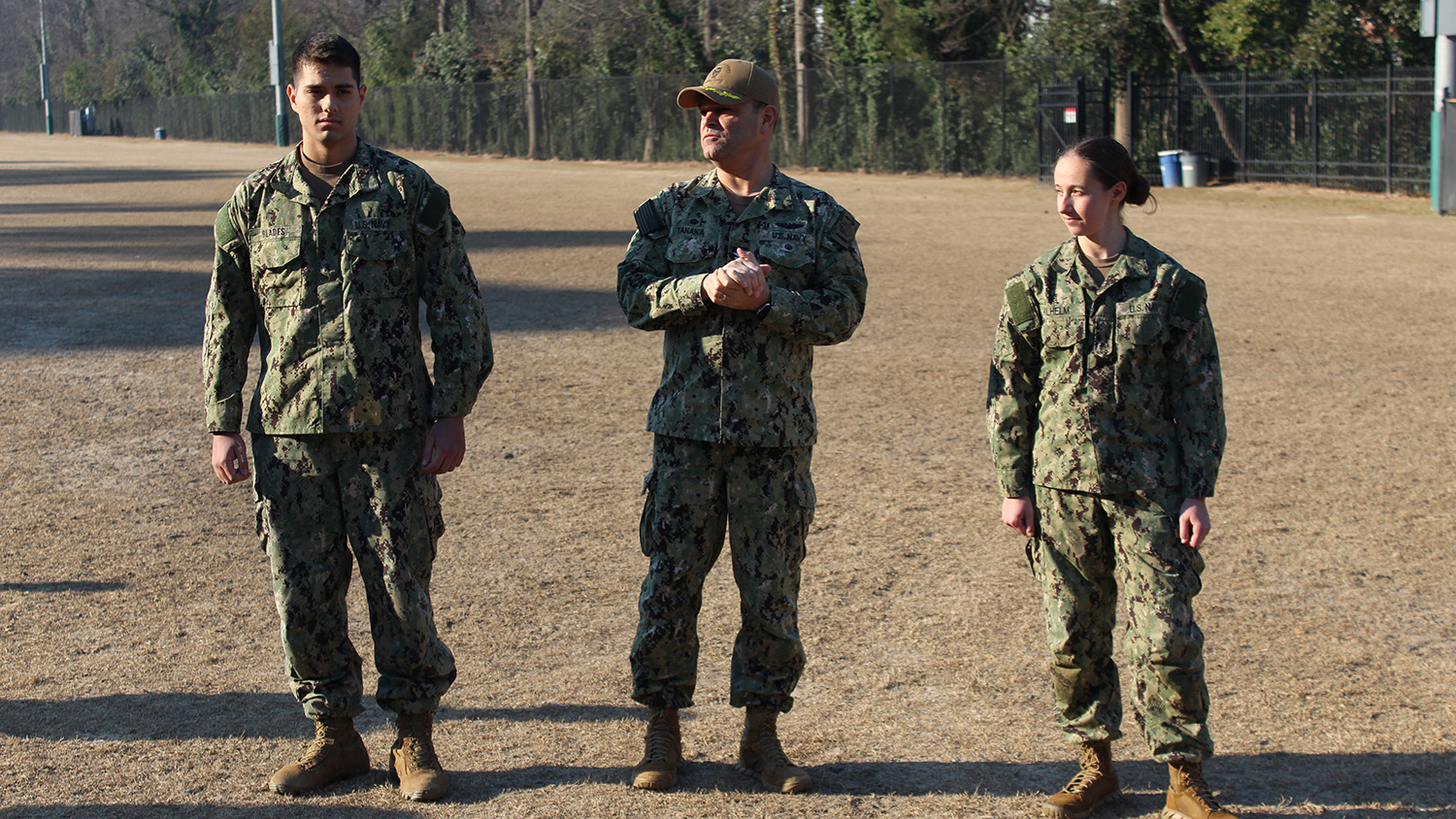 From left to right, Joaquin Blades, Captain Brian Tanaka and Natalie Wilhelm.