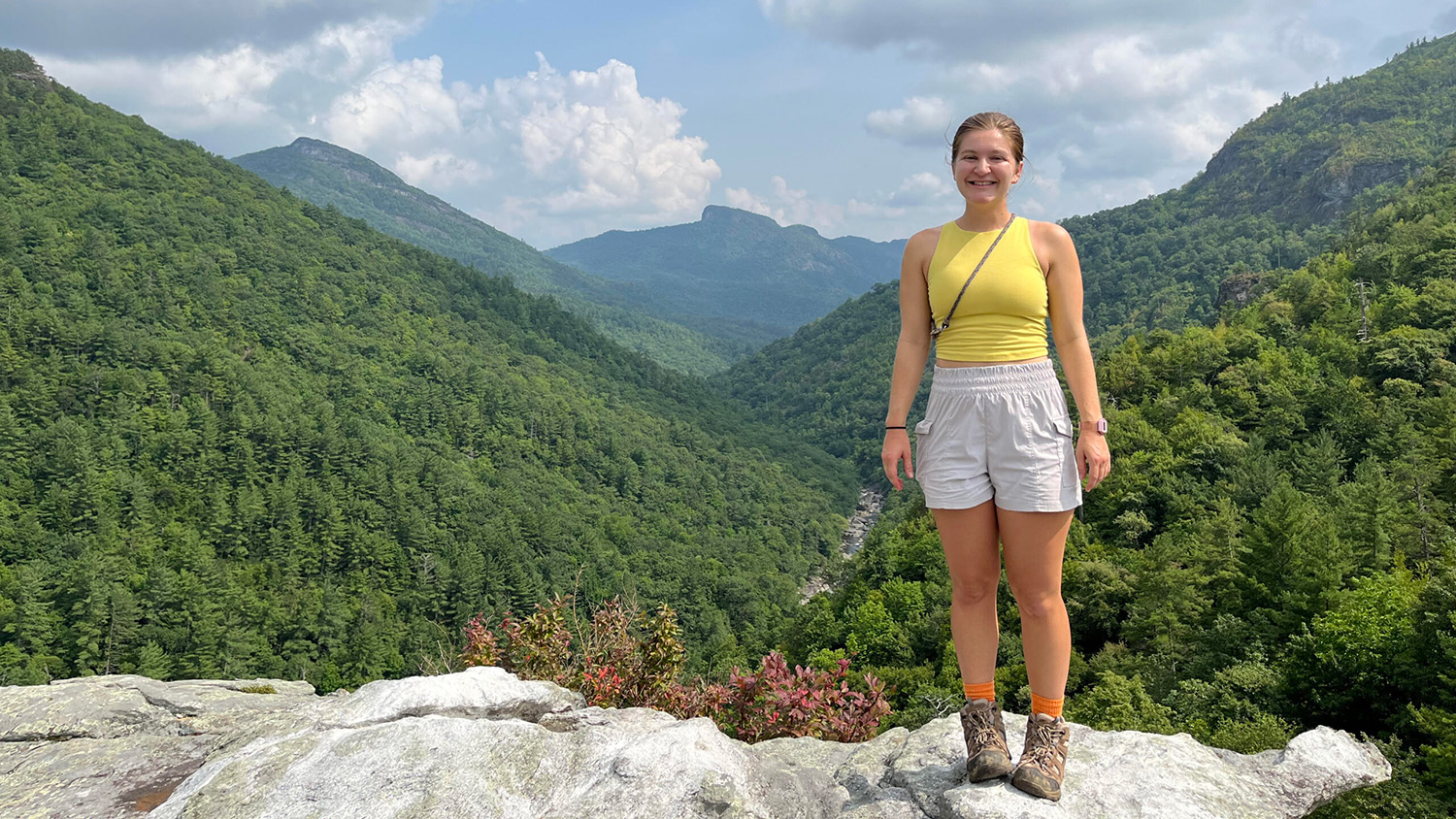 Sydney Epps enjoys a mountain view.