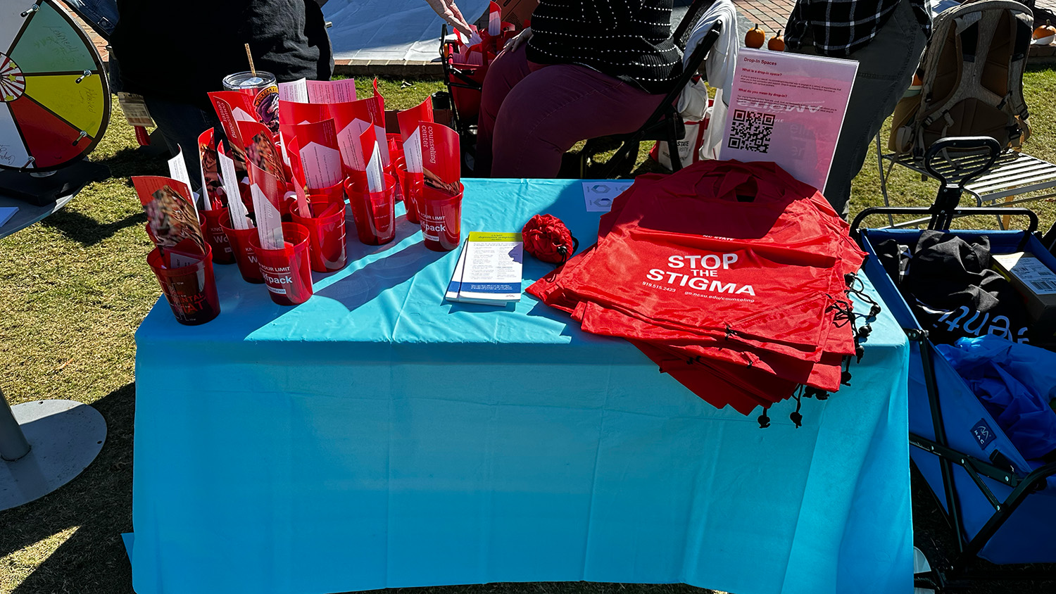 A table of materials at Wellness Fest.