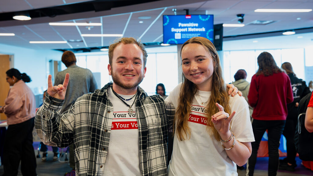 Pack the Polls student co-leads Will Cowan, left, and Millie Walkenhorst. 