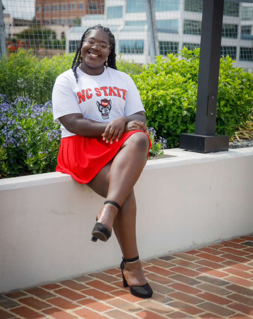 Danielle Moody celebrates her decision to attend NC State.
