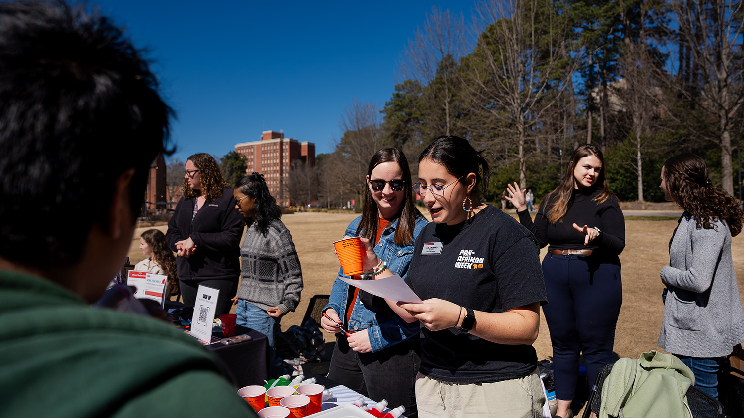 Students learn about alcohol safety at a Wellness Fair.