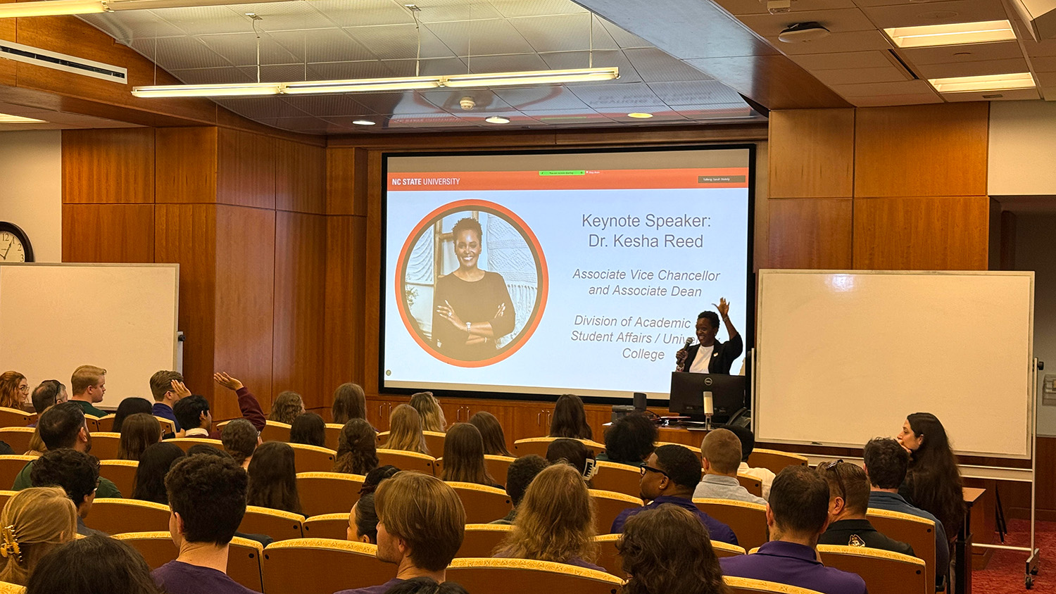Kesha Reed speaks at the North Carolina Peer Educator Conference.