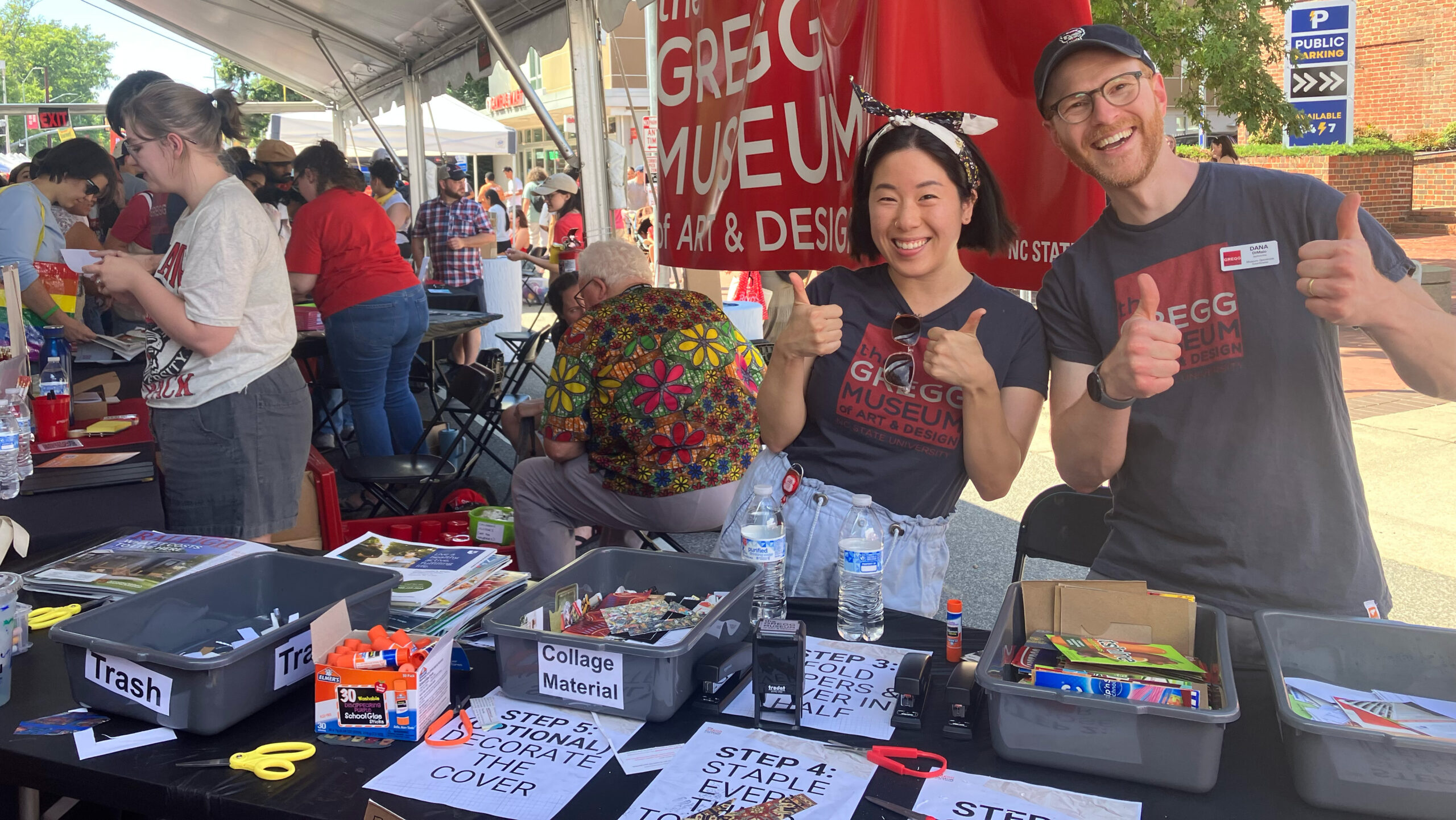 Gregg Museum of Art & Design Education Coordinator Tamara Velasco and other museum staff promote the Gregg's summer programs.