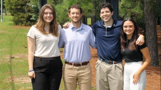 Pictured left to right: Kayla Coppin, Cooper Putnam, Victor Valverde, and Sophia Leydon — 2024 Rural Works! interns at Atex Technologies Inc. in Pinebluff, Moore County.